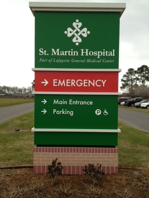 Custom monument sign for a hospital signage in Texas & Louisiana